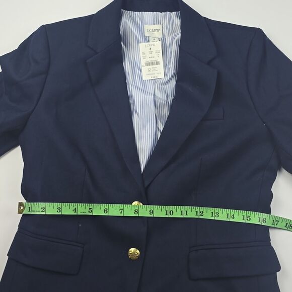 J. Crew Factory NWT $198 Original schoolboy blazer Navy Golden Buttons Women's 4 - Picture 9 of 11
